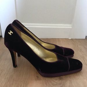 Chanel Velvet Pumps